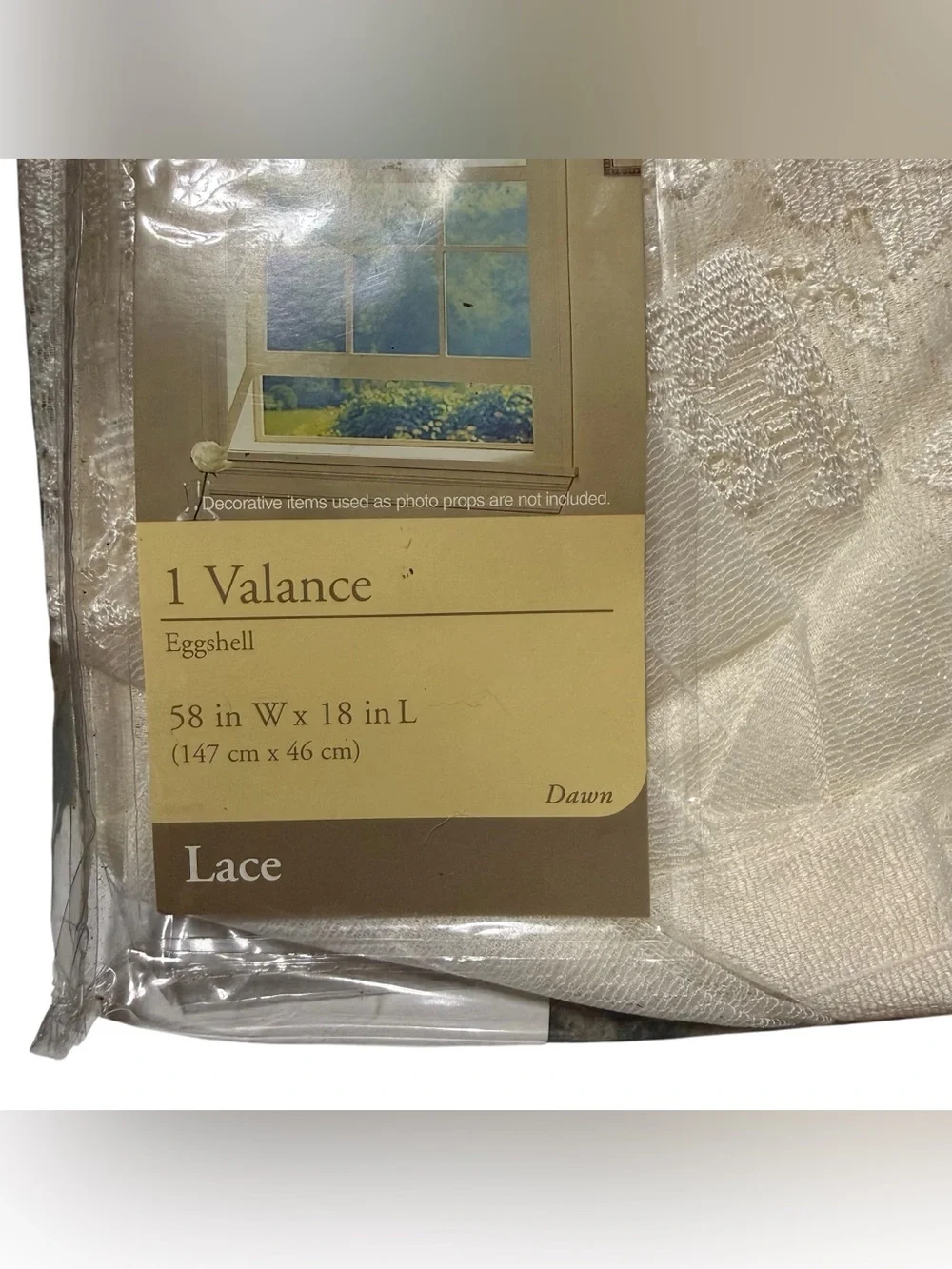 Home Trends Lace Window Valance Eggshell 58” x 18”